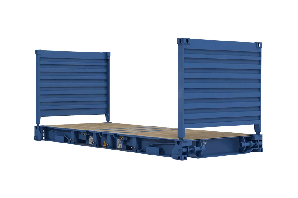 Used 20ft x 8ft Flat Rack Shipping Container